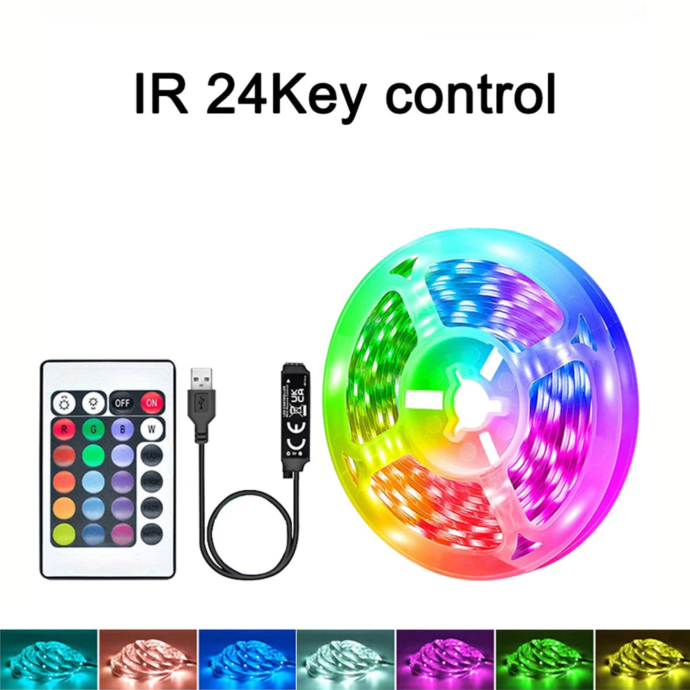 40M/131Ft Led Strip Lights APP 44Keys Remote Control USB 5V Music Sync RGB Flexible Tape Diode Lights for Party Home Luces Led