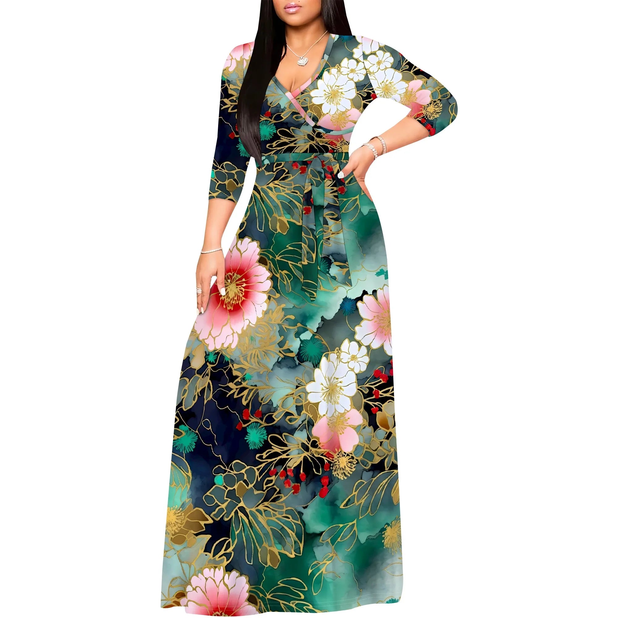 Women’s Plus Size Boho Maxi Dress
