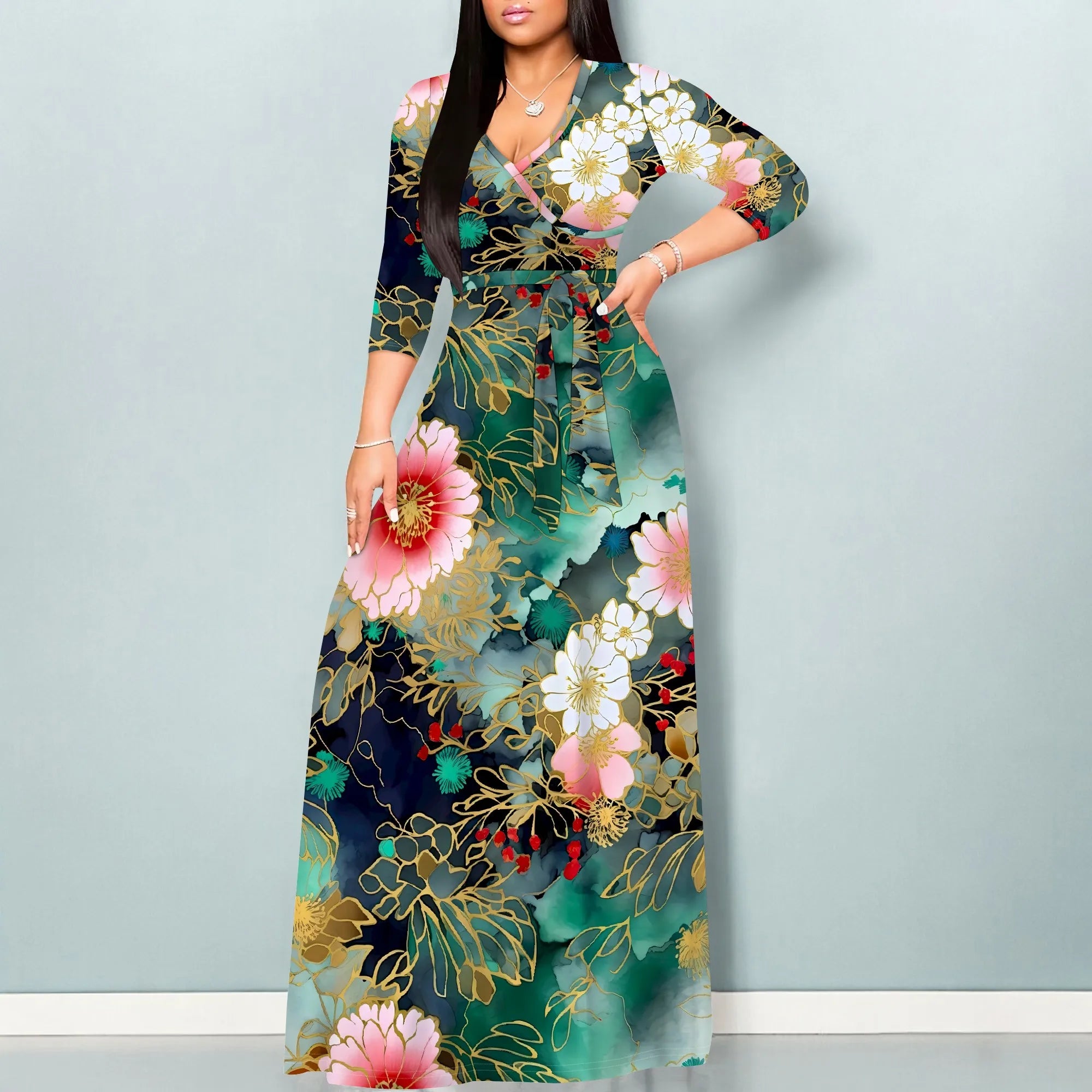 Women’s Plus Size Boho Maxi Dress