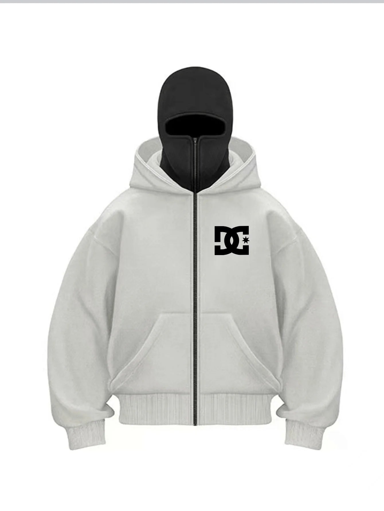 Unisex Balaclava Half-Zip Fleece Hoodie