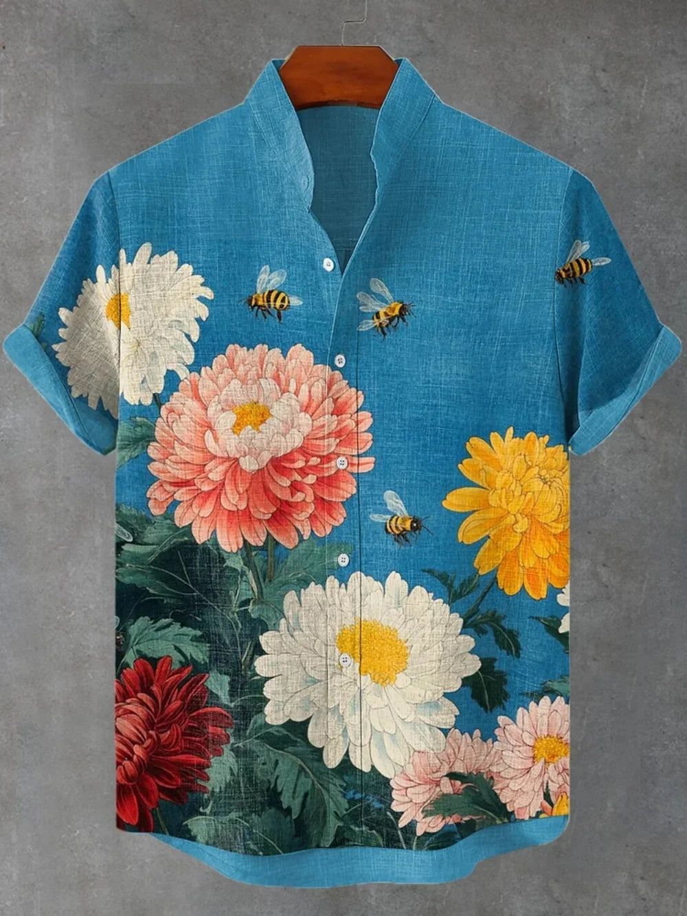 Men’s 3D Print Linen Street Shirt