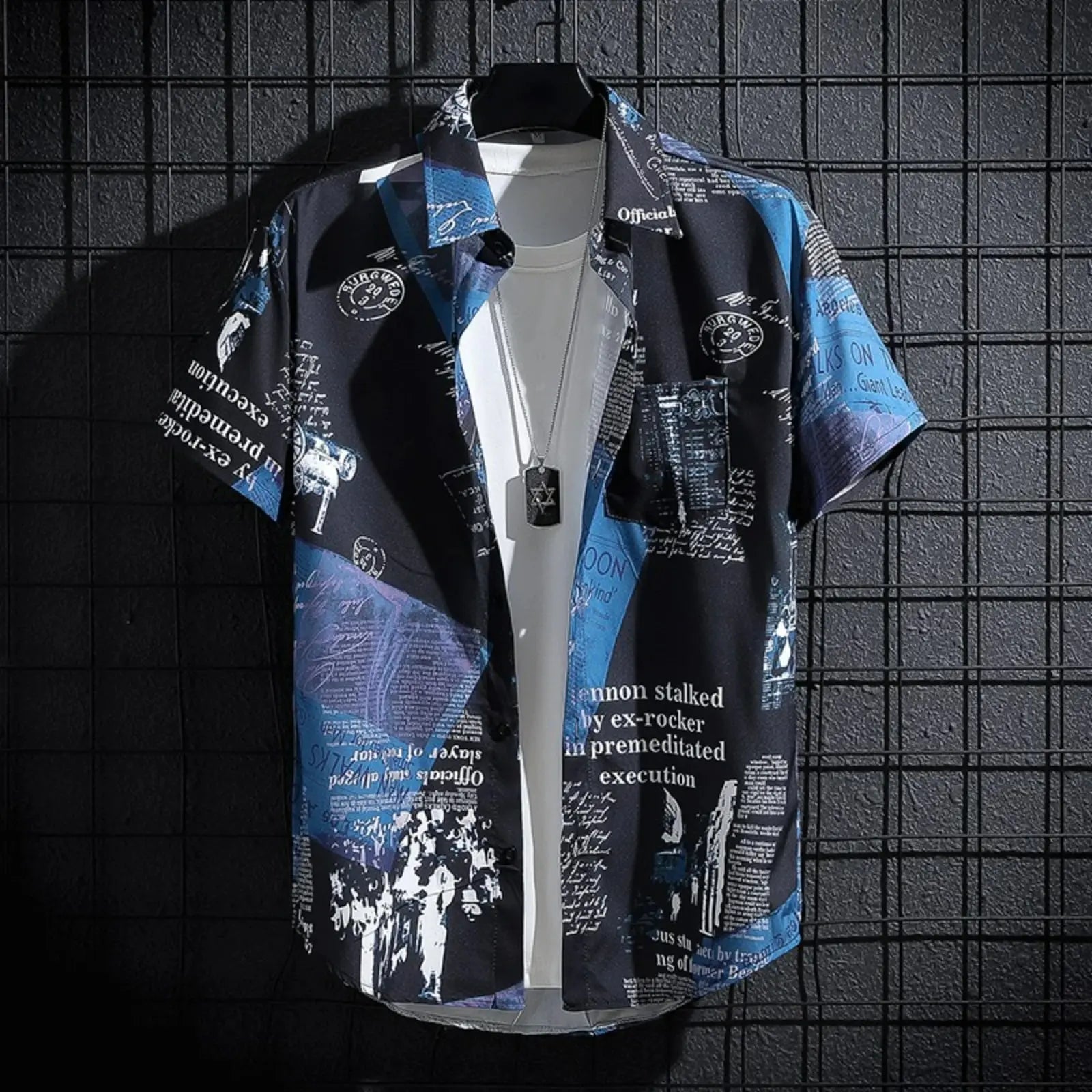 Men’s Printed Short Sleeve Beach Shirt
