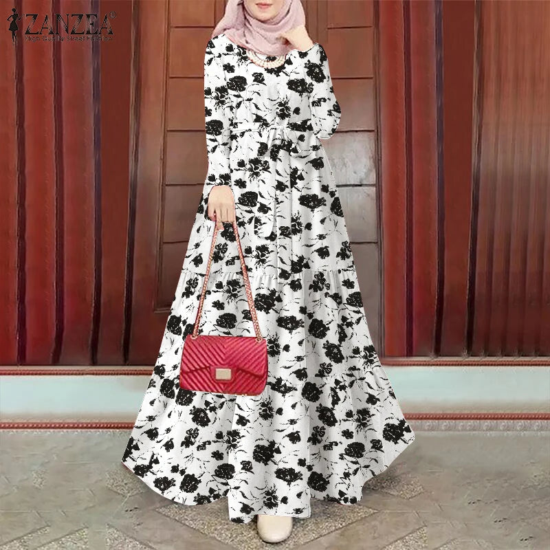 Floral Long Sleeve Maxi Dress – ZANZEA