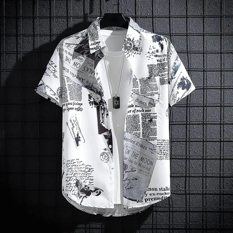 Men’s Printed Short Sleeve Beach Shirt