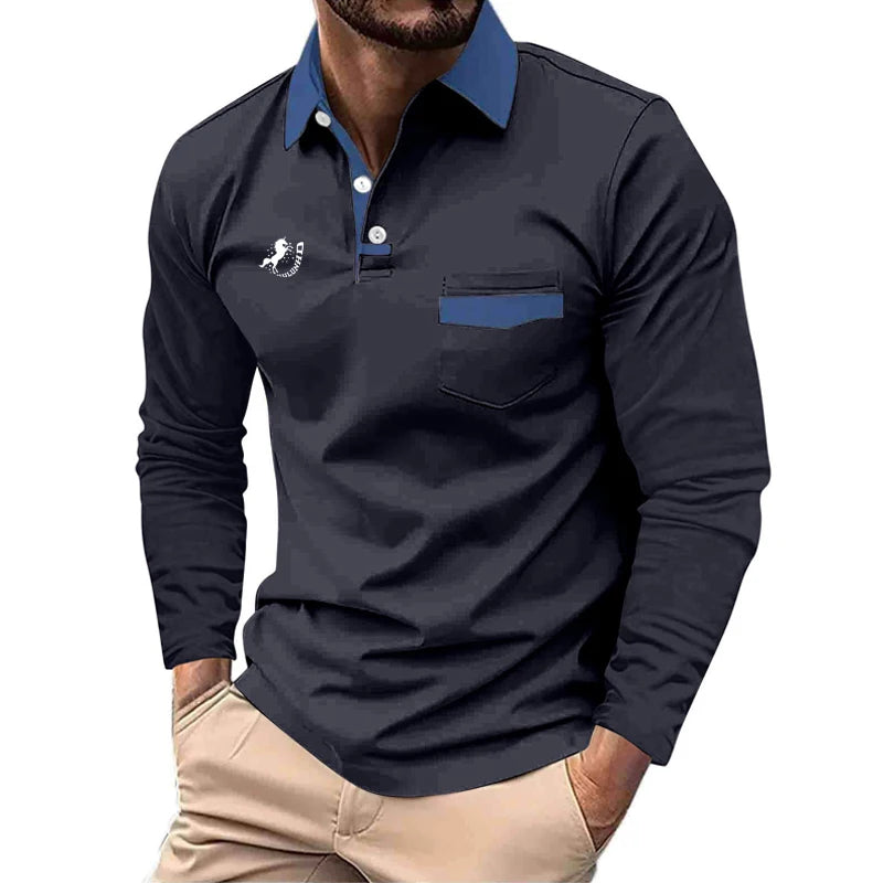 Men’s Sport Lapel Long Sleeve Polo