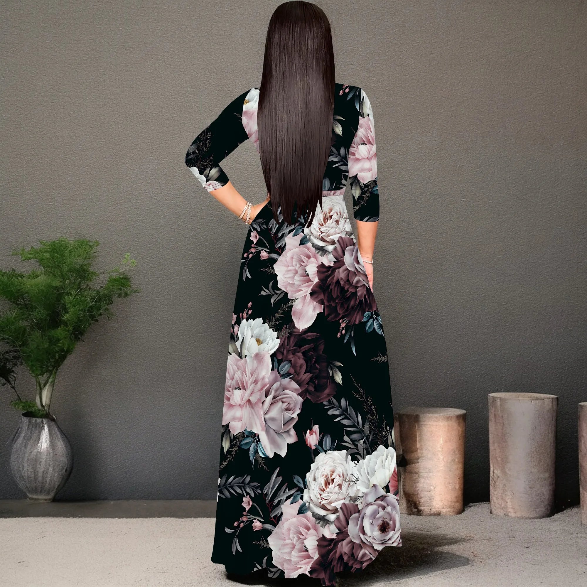 Women’s Plus Size Boho Maxi Dress