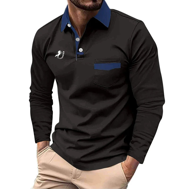 Men’s Sport Lapel Long Sleeve Polo