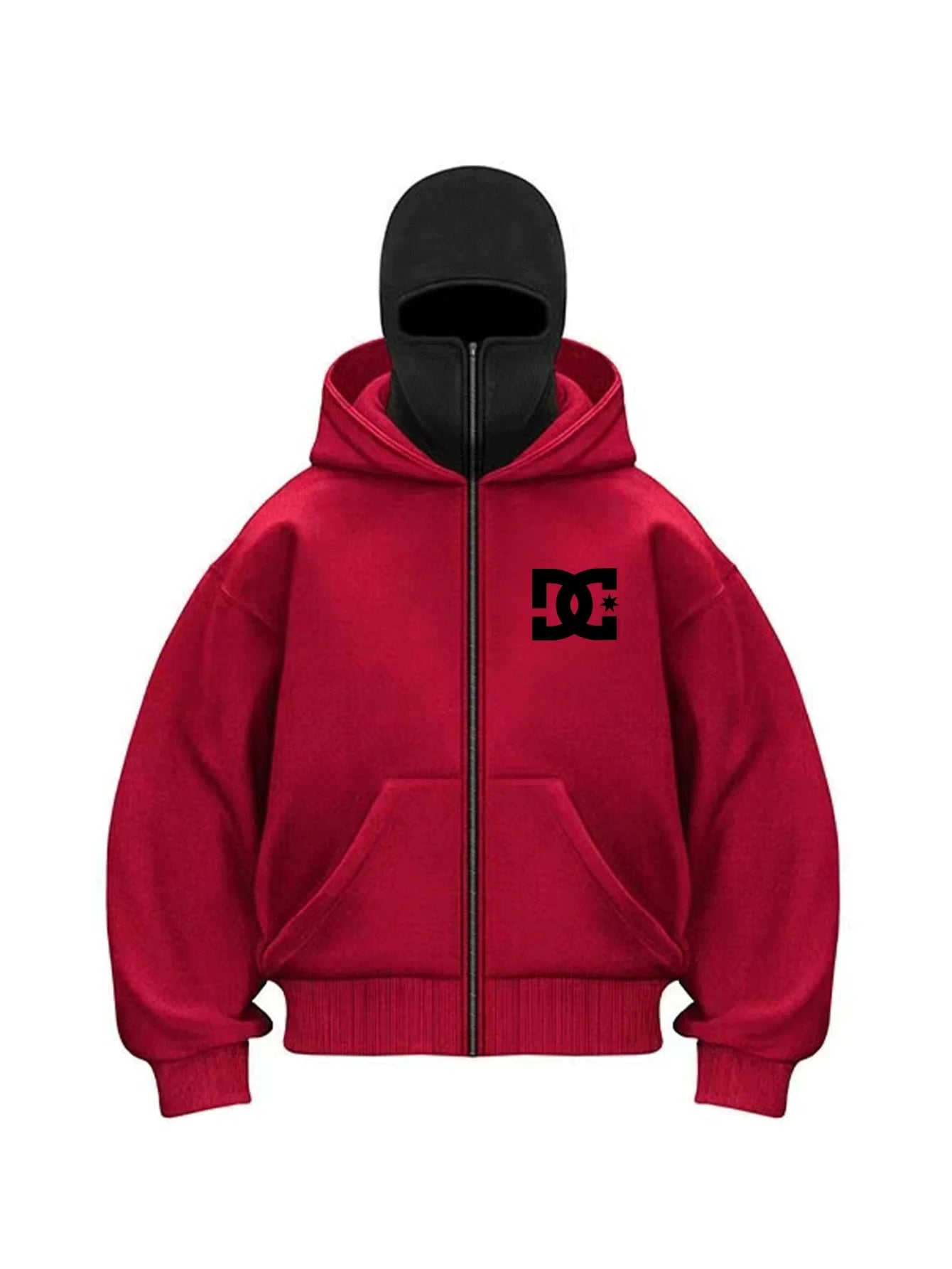 Unisex Balaclava Half-Zip Fleece Hoodie